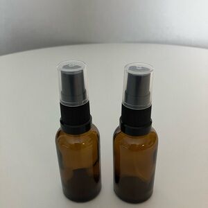 Amber Glass Spray Bottle Set